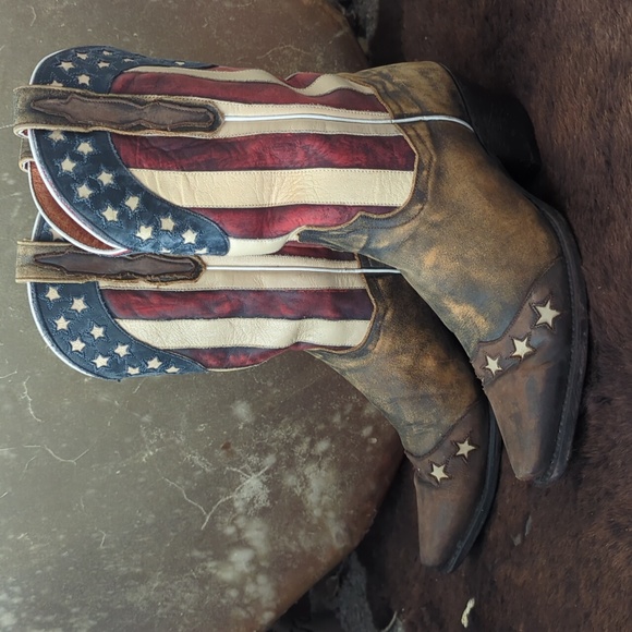DAN POST DP3586 Liberty American Flag cowgirl western boots snip toe sz 7.5 - Picture 4 of 16